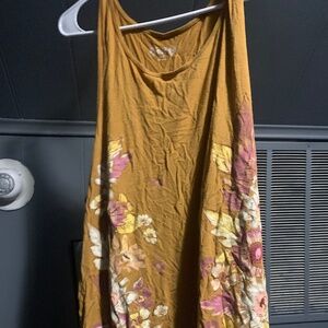 Mustard, yellow floral tank top